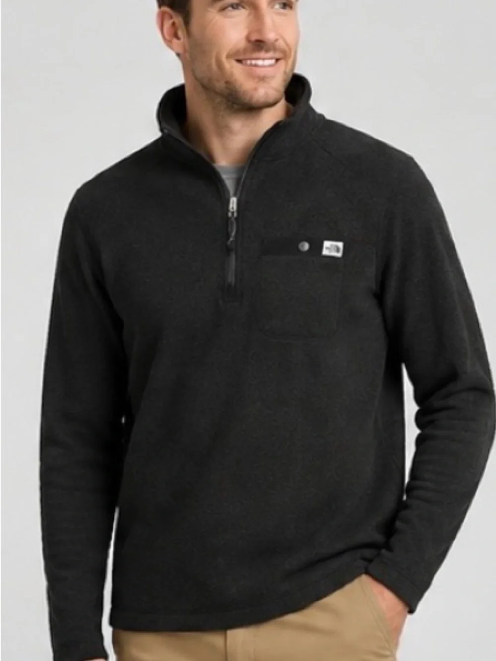 The North Face Men’s Charcoal Black Half-Zip Fleece Pullover